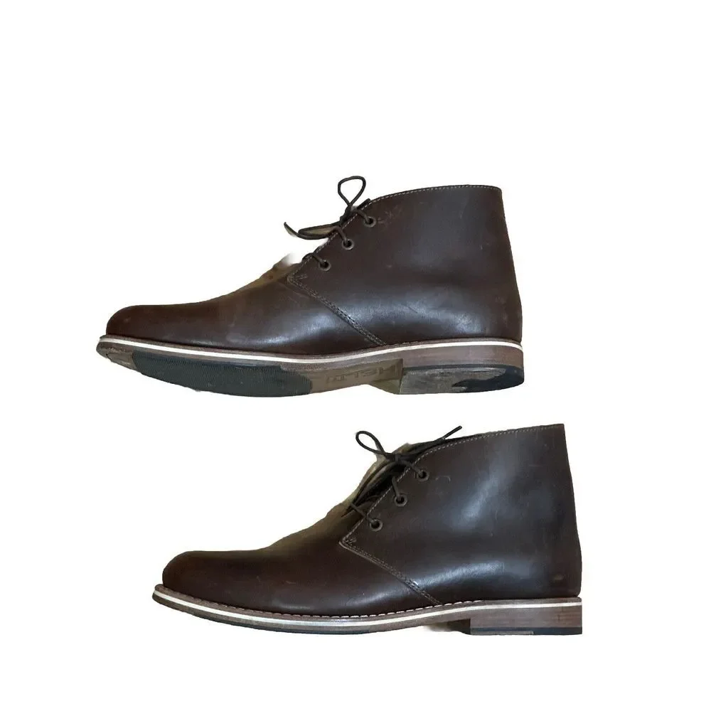 Helm Declan Chukka Boots‎ Leather Brown Men's Size 9.5 M Lace Up Modern Day